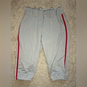 adidas Kids Gray Shorts with Red Stripe